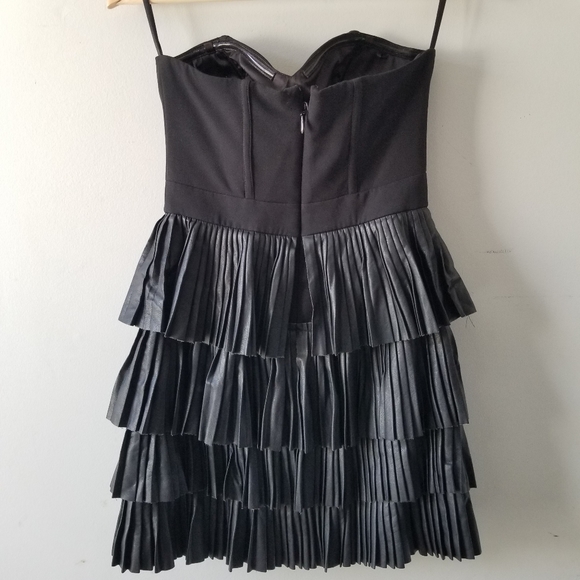 bebe Black Strapless Tiered Mini Dress - Picture 10 of 15